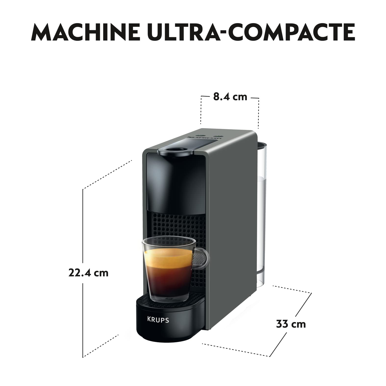 CafeLux Machine à Café Essenza Mini Gris Intense Cafetière