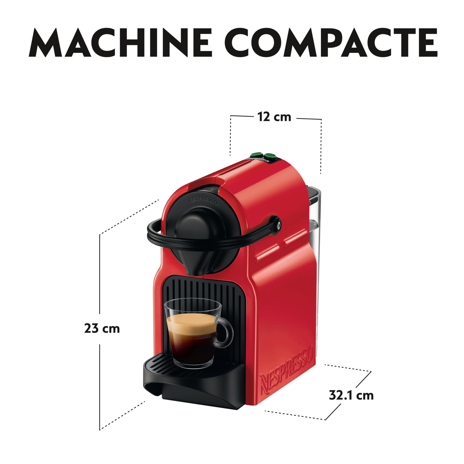 CafeLux Machine à café Inissia rouge, Cafetiere Espresso , taglia unica